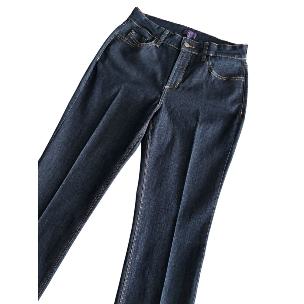 NYDJ LIFT-TUCK TECHNOLOGY DARK WASH STRAIGHT LEG JEANS NWOT SIZE 10 - Picture 2 of 7